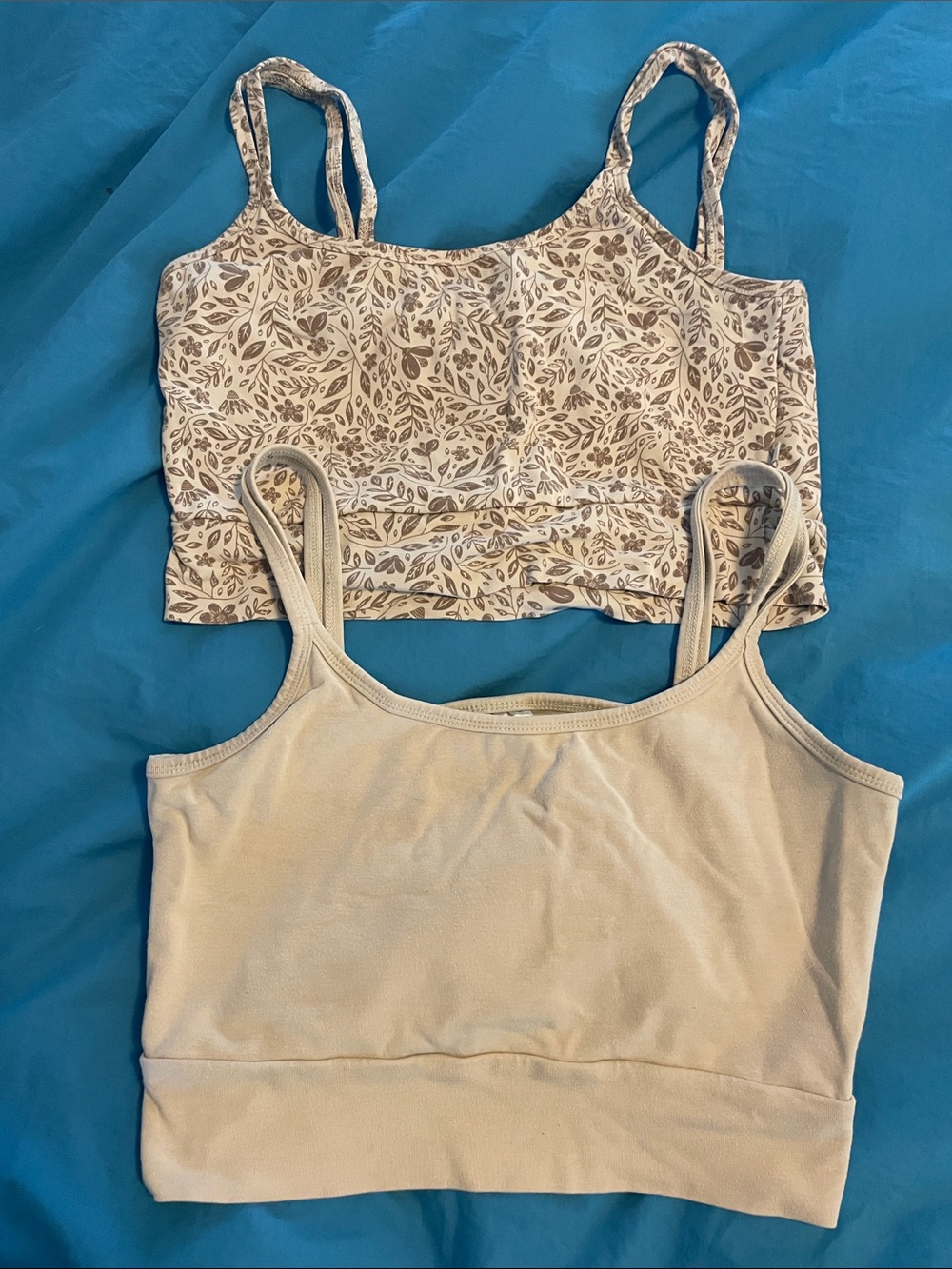Women’s Cream Stretch Camisole Crop Tops - 2 Pack